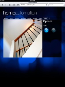 iPad x10 Home Automation Controller Interface