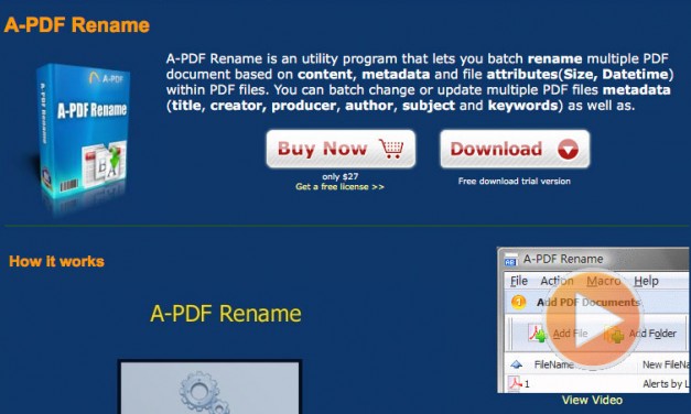 Handy little tool to rename PDF files based on content (A-PDF Rename)