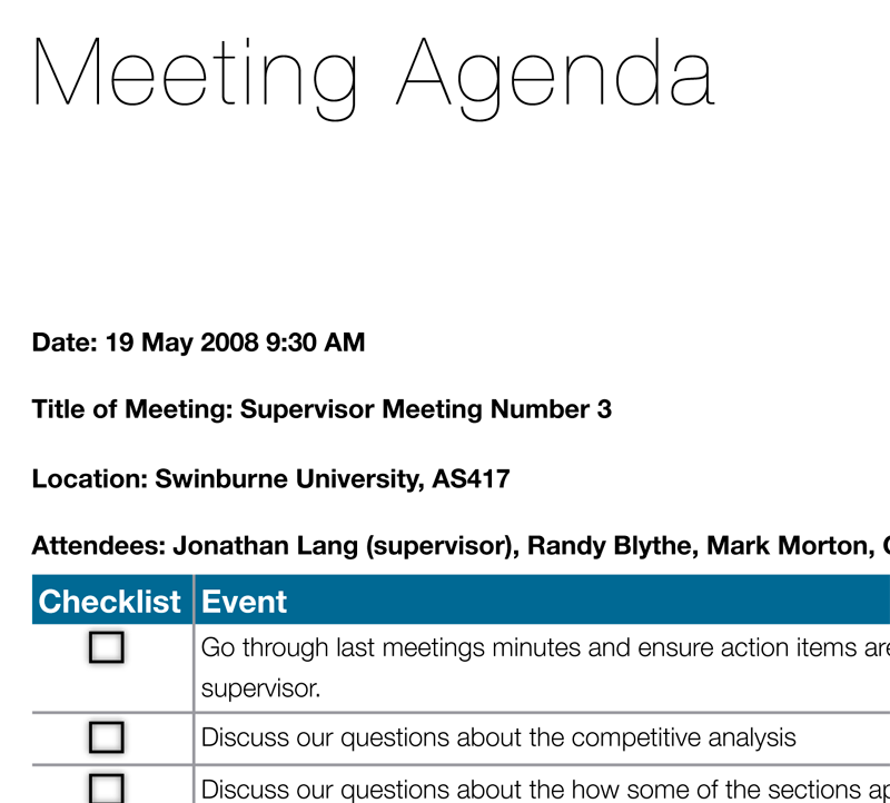 A quick guide to creating a “Meeting Agenda” document